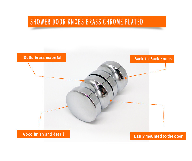 polished chrome shower door knob